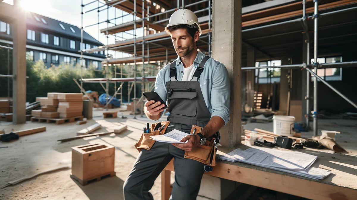 Handwerker erstellt eine professionelle Auftragsbestätigung