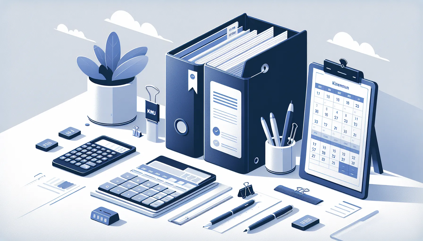 Handwerker organisiert seine Steuern